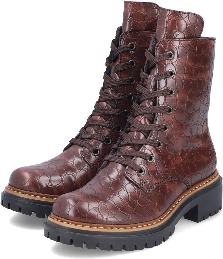 Rieker Dames 72627 25 Biker Boots Vegan Brown