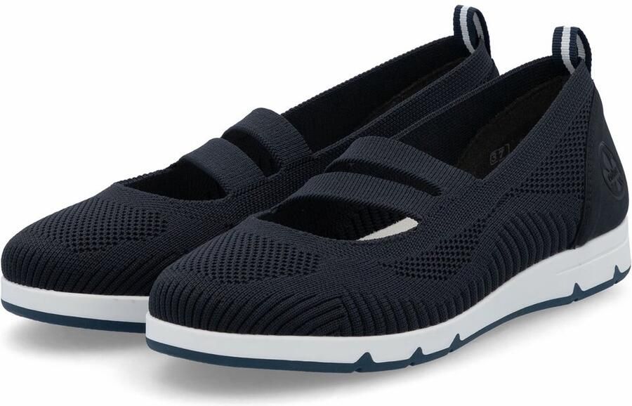 Rieker Ballerina's met riempje instapschoen lage schoen slip-on sneaker met elastiek
