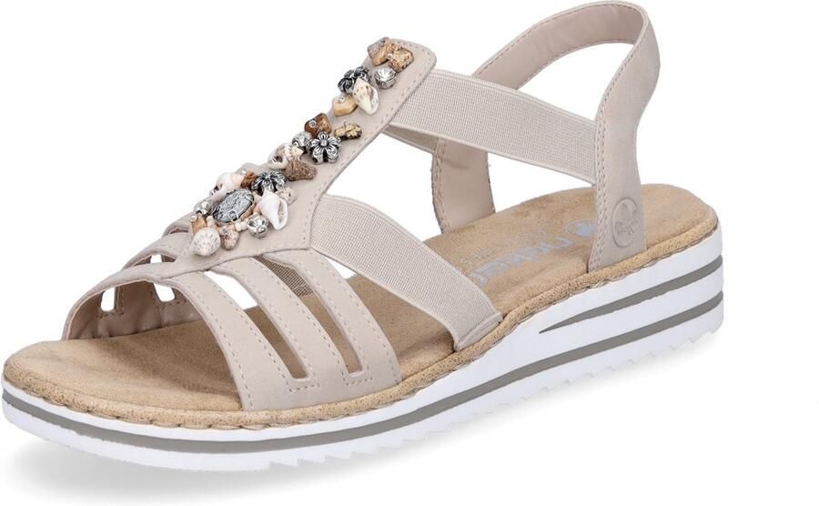 Rieker Sandalen zomerschoen sandaal sleehak met zomerse versiering - Foto 2