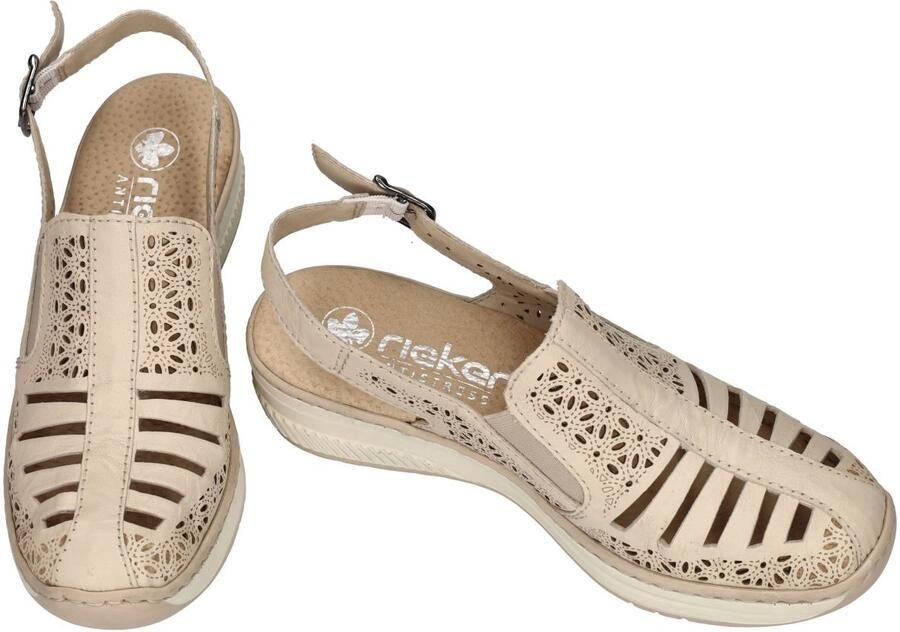 Rieker Perforated Leather Wedge Sandal