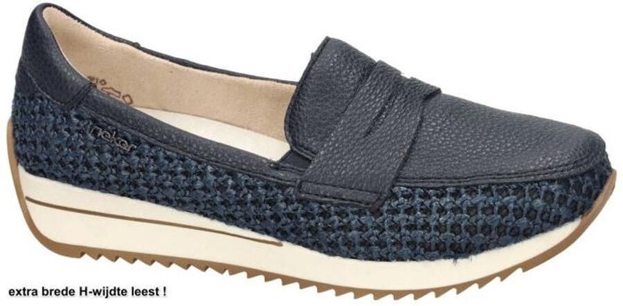 Rieker -Dames blauw donker ballerina's & mocassins