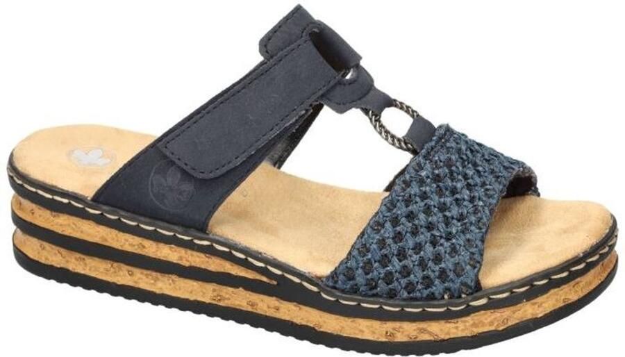 Rieker -Dames blauw donker slippers & muiltjes