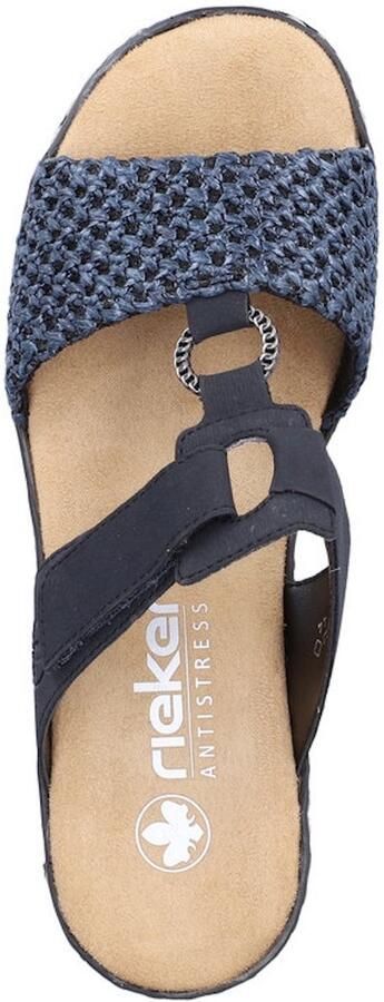 Rieker -Dames blauw donker slippers & muiltjes