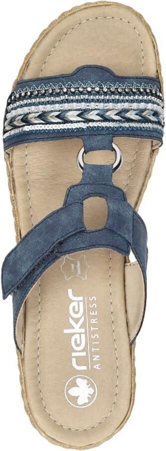 Rieker -Dames blauw slippers & muiltjes