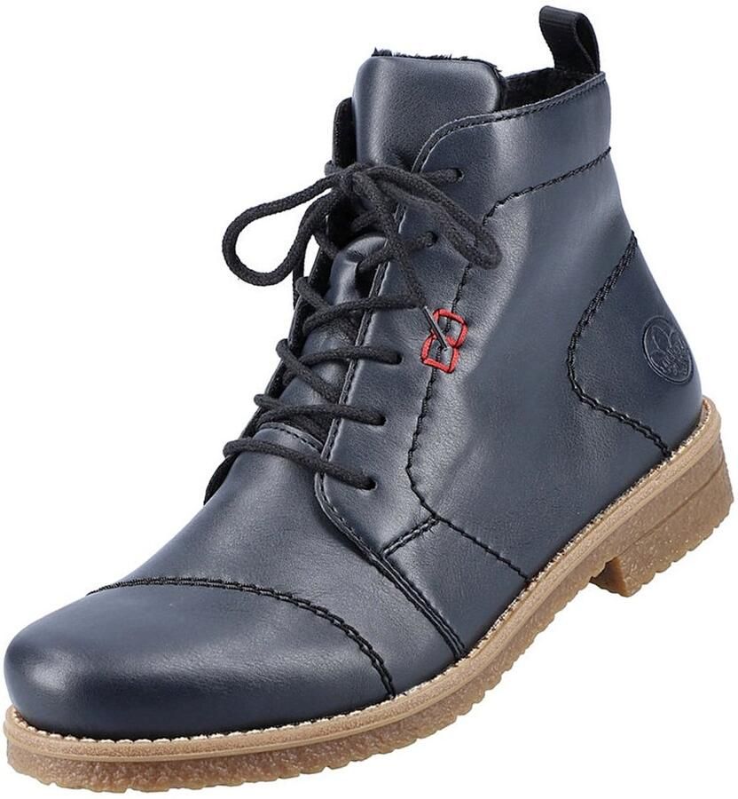 Rieker Hoge veterschoenen veterschoen casual laarzen met rits aan de buitenkant
