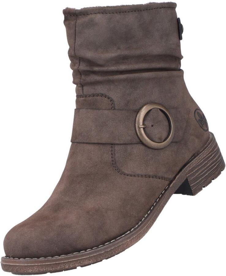 Rieker Laarsjes Boots blokhak slouchy schacht en ritssluiting aan de binnenkant