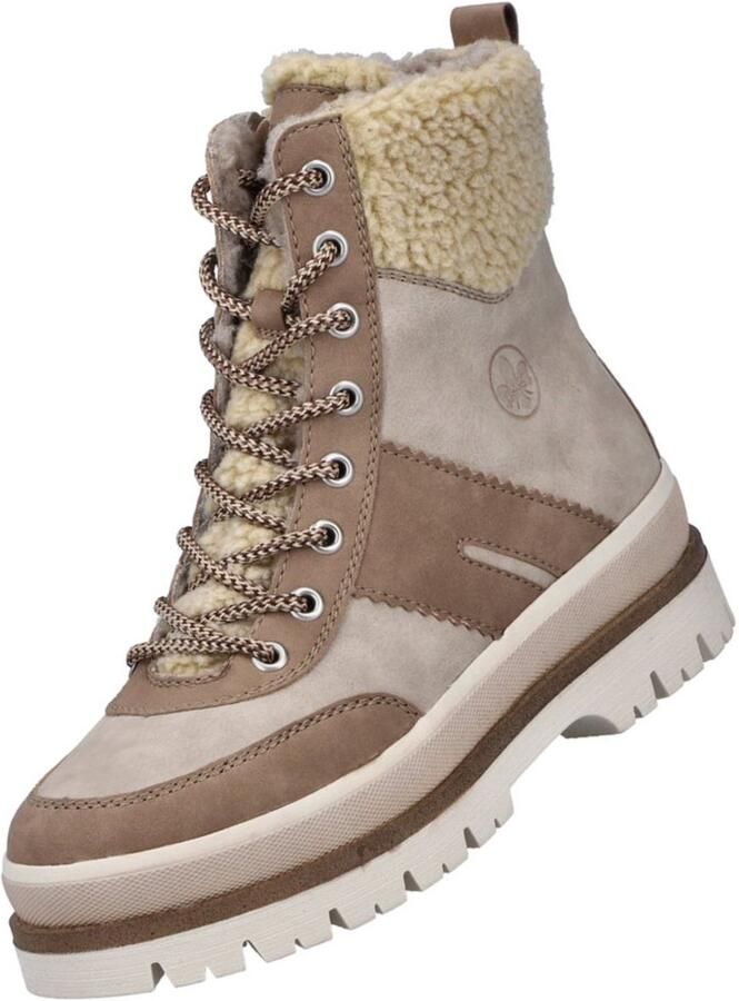 Rieker Winterlaarsjes Plateauzolen winterlaarzen veterboots met binnenritssluiting