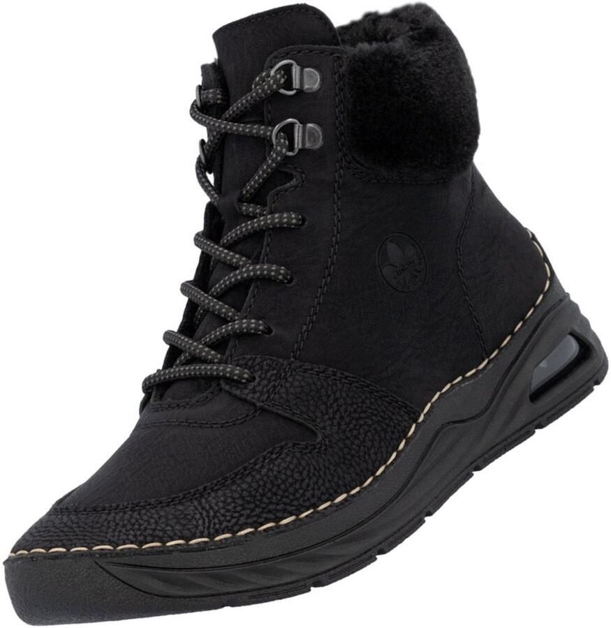 Rieker dames enkellaars zwart gevoerd