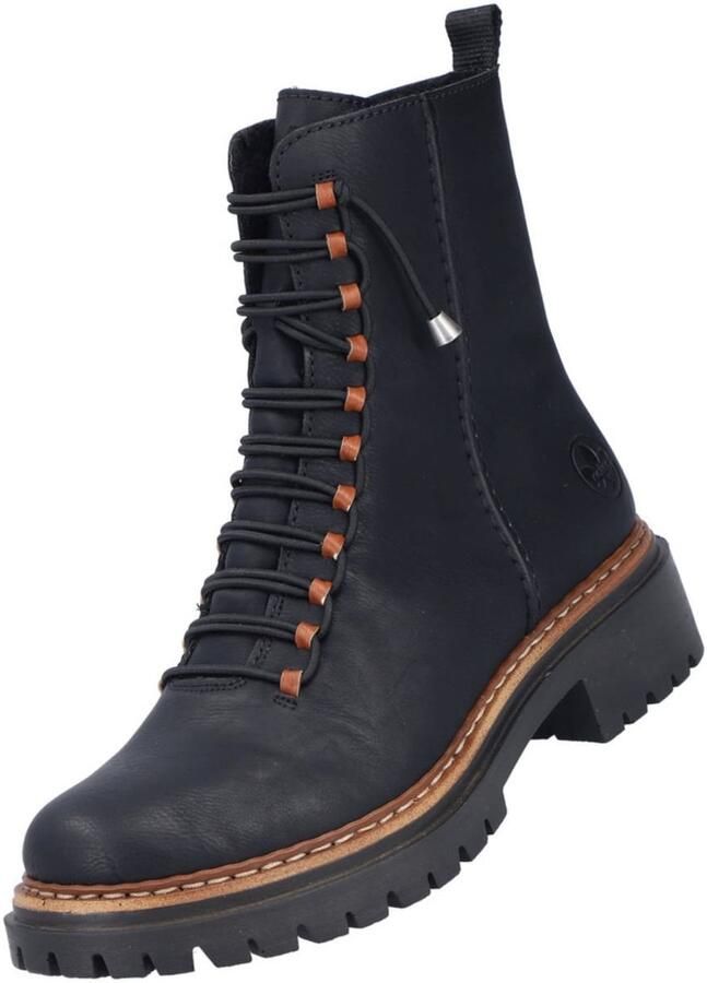 Rieker dames enkellaars zwart gevoerd