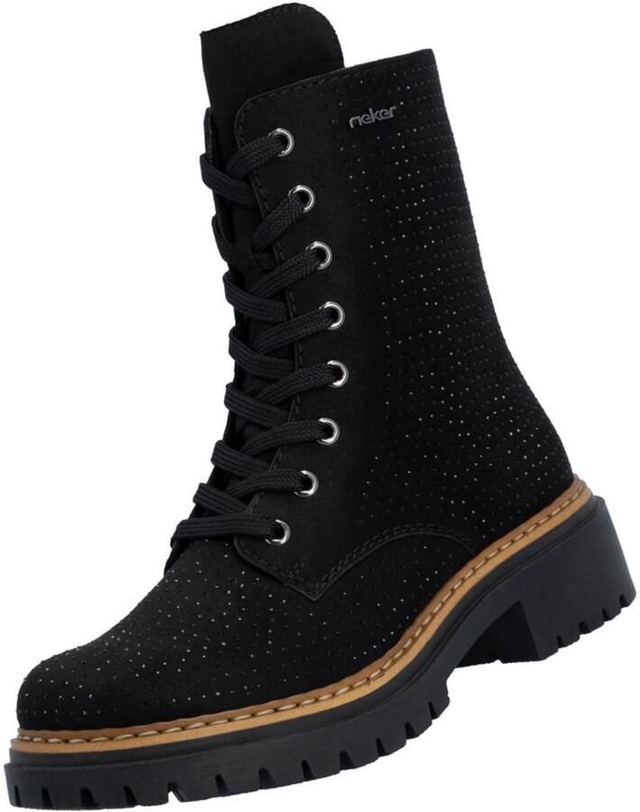 Rieker dames enkellaarsjes 72609-00 zwart