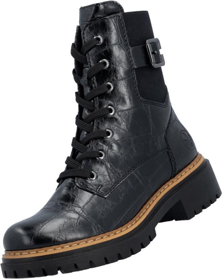 Rieker dames enkellaarsjes 72631-01 zwart