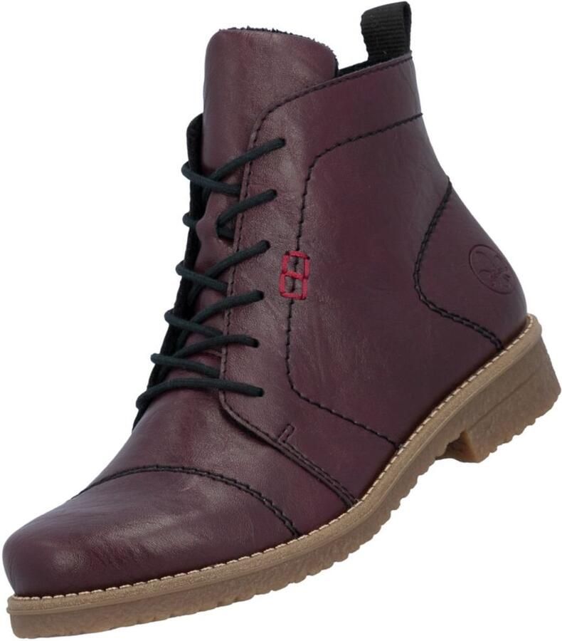 Rieker dames enkellaarsjes 73500-30 rood (bordeaux)
