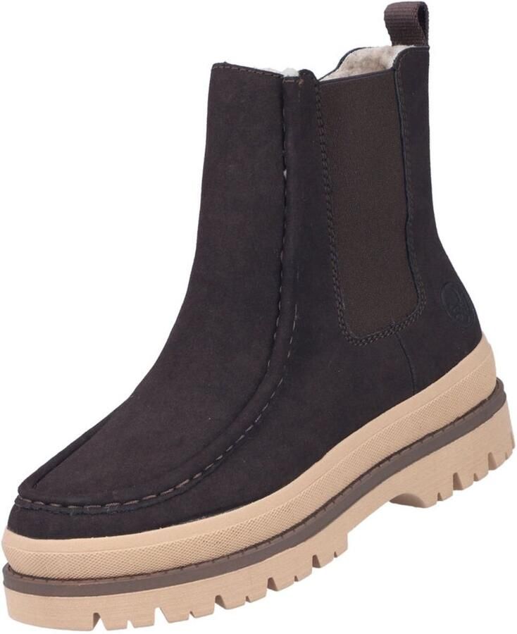 Rieker dames enkellaarsjes gevoerd bruin Y6272