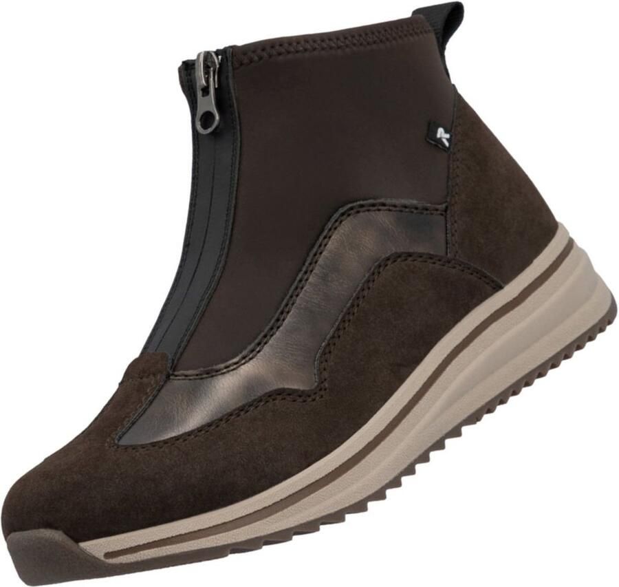 Rieker dames enkellaarsjes L5851-25 bruin extra breed