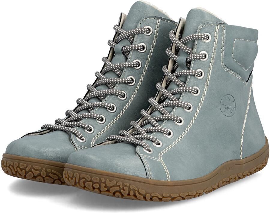 Rieker dames enkellaarsjes met vetersluiting 52304-52 Warm gevoerd Extra breed H