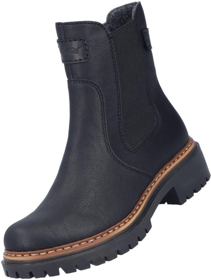 Rieker dames enkellaarsjes zwart 72660
