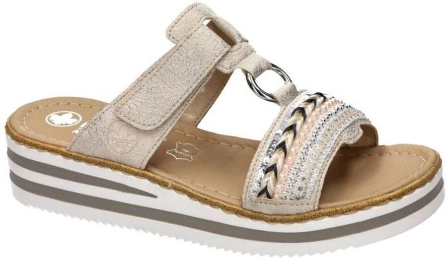 Rieker -Dames goud slippers & muiltjes