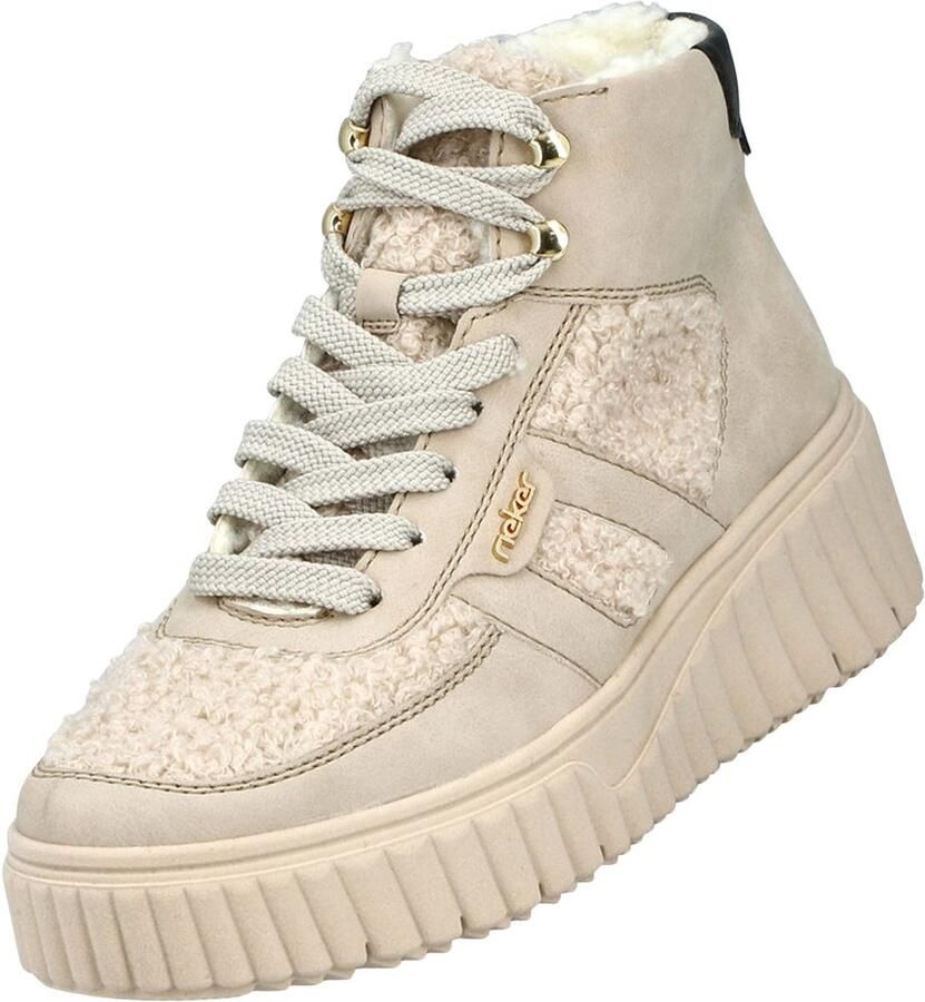 Rieker Winterlaarzen Veterboots high top sneaker enkellaarsjes met gewatteerde schachtrand