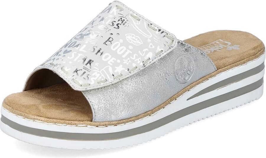 Rieker Dames Instappers V0290 Zilver Comfort & Stijl
