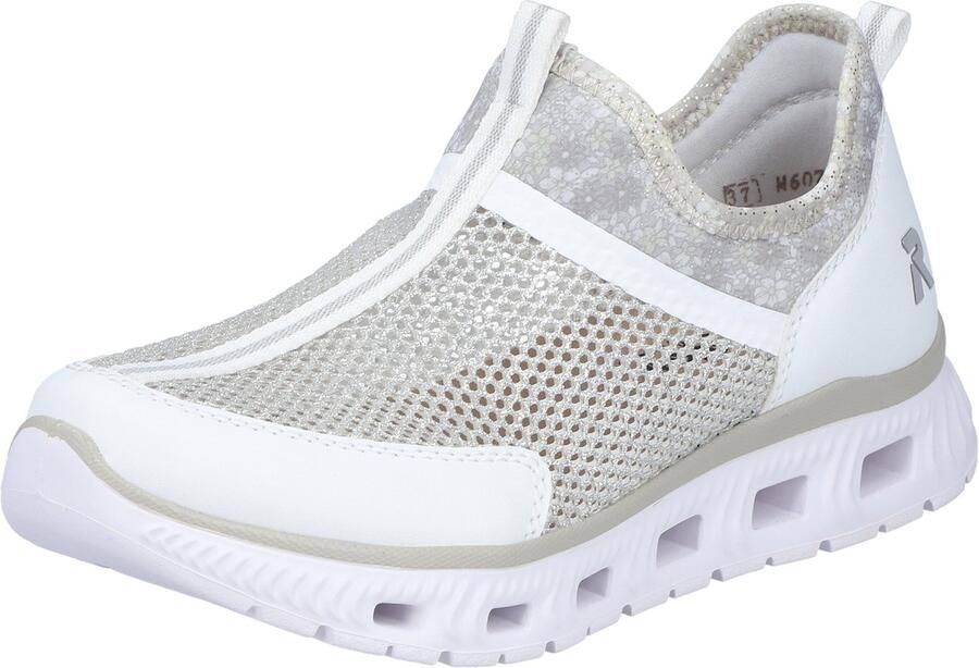 Rieker Plateausneakers met modieuze sieraad-elementen vrijetijdsschoen halfhoge schoen veterschoen
