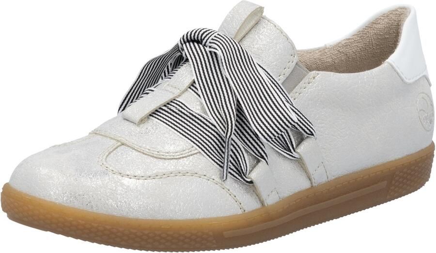 Rieker Slip-on sneakers slipper lage schoen vrijetijdssneaker met modieuze veters