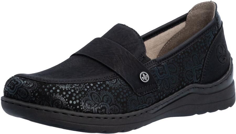 Rieker Slip-on sneakers instappers high top sneaker herfstschoen met metallic glans