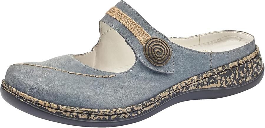 Rieker Dames Klompen 46391 Blauw Jeans