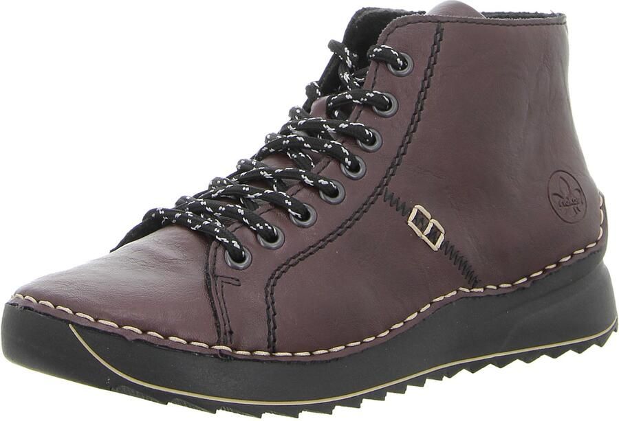 Rieker Hoge veterschoenen Veterenkellaars High Top Sneaker plateaubots met profielzool - Foto 3
