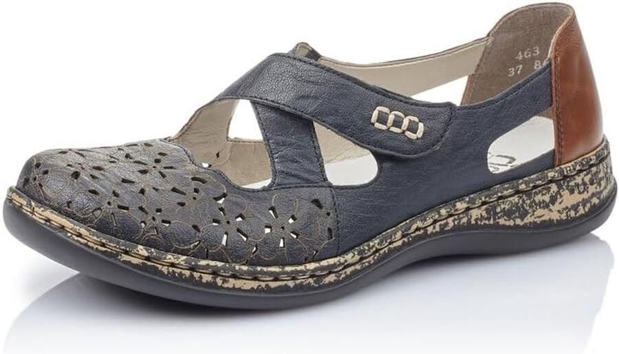 Rieker Dames Instappers 463H4 Blauw Comfort & Stijl