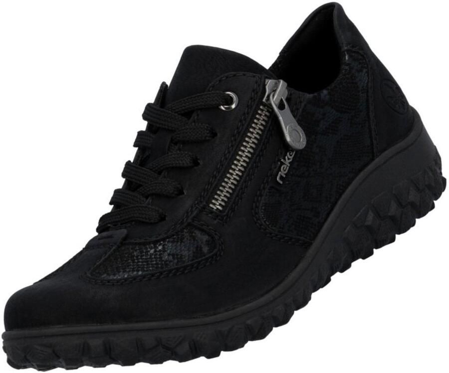 Rieker Sneakers met sleehak Veterschoenen lage schoen vrijetijdssneaker met rits