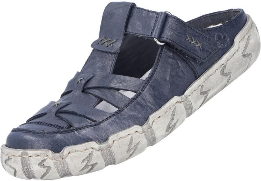 Rieker dames leren muiltjes blauw