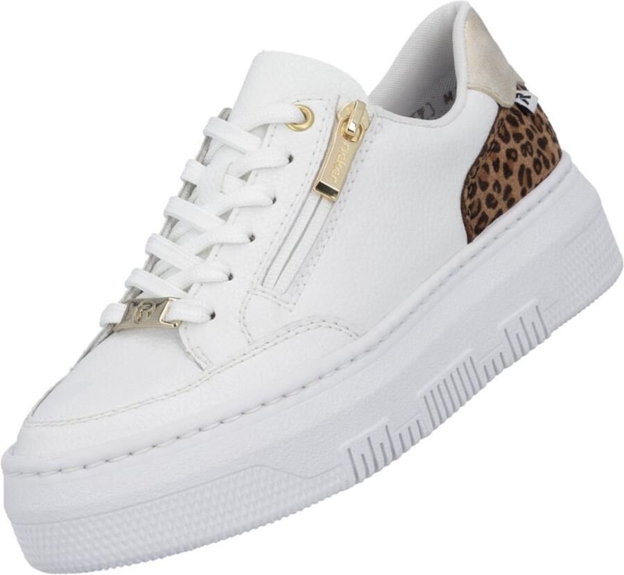 Rieker dames leren sneaker wit
