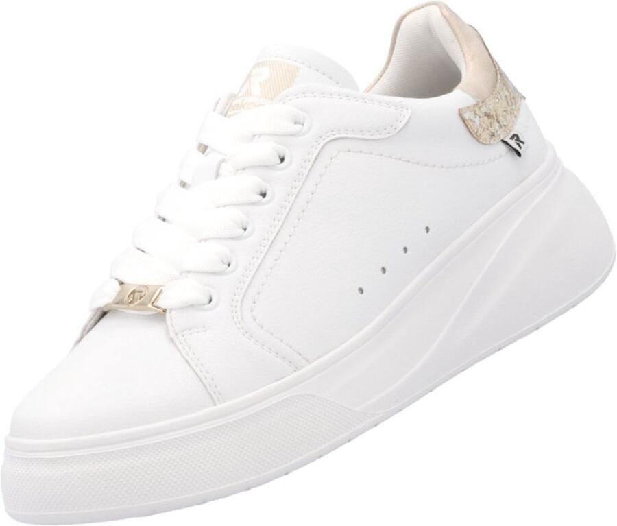 OTTO RIEKER Sport Plateausneakers veterschoen lage schoen vrijetijdsschoen metallic-accent op de hiel