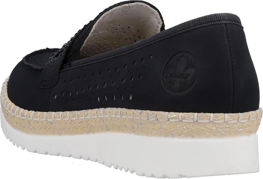 Rieker Dames Loafers M9255 Blauw Comfort & Stijl