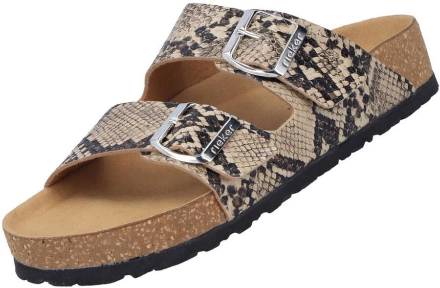 Rieker dames muiltje Beige Snake