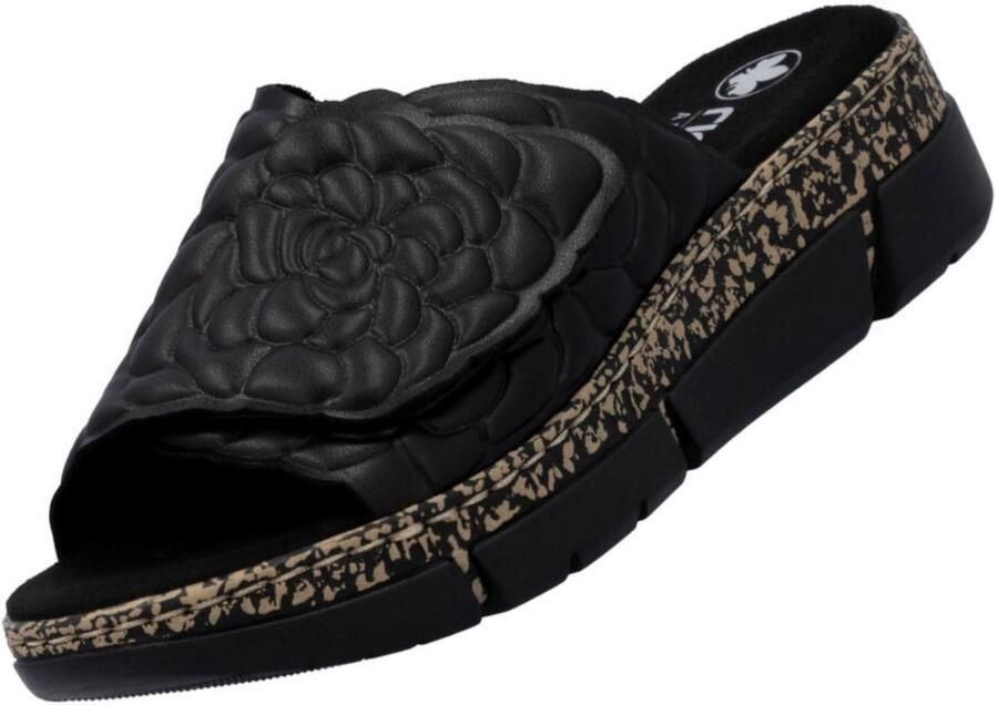 Rieker Slippers Zomerschoen klittenbandschoen huisschoen plateau met klittenbandsluiting