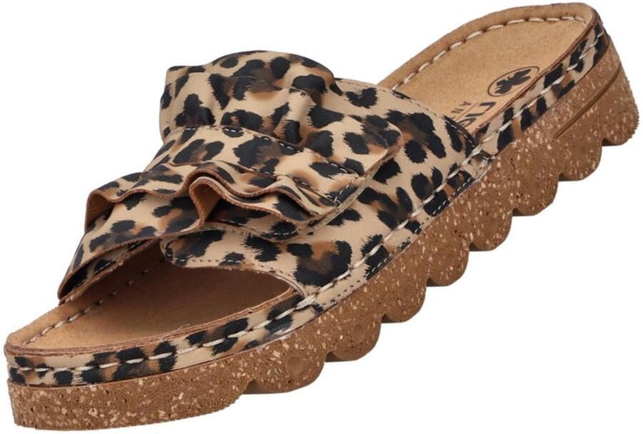 Rieker dames muiltjes bruin leopard