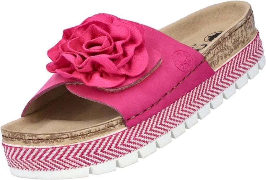 Rieker Slippers zomerschoen slippers met modieus plateau