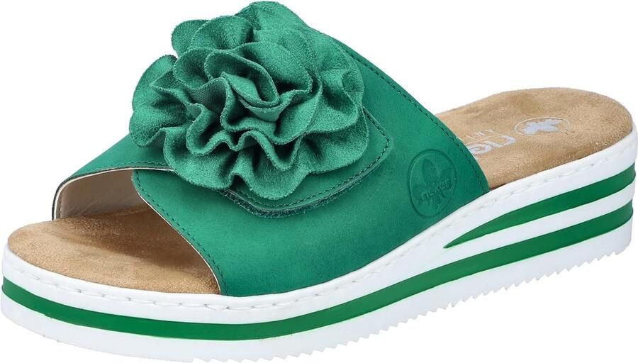 Rieker Slippers zomerschoen poolslide strandschoen sleehak met klittenbandsluiting