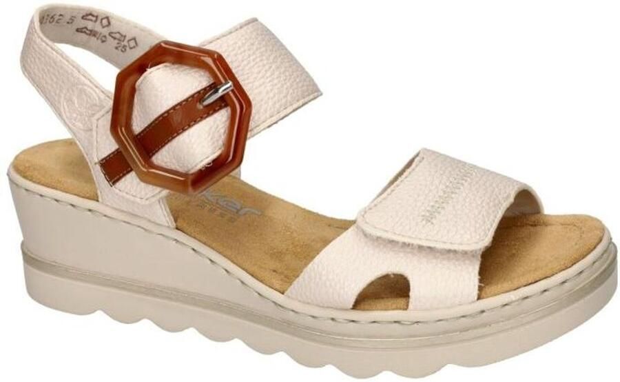 Rieker -Dames off-white ecru parel sandalen