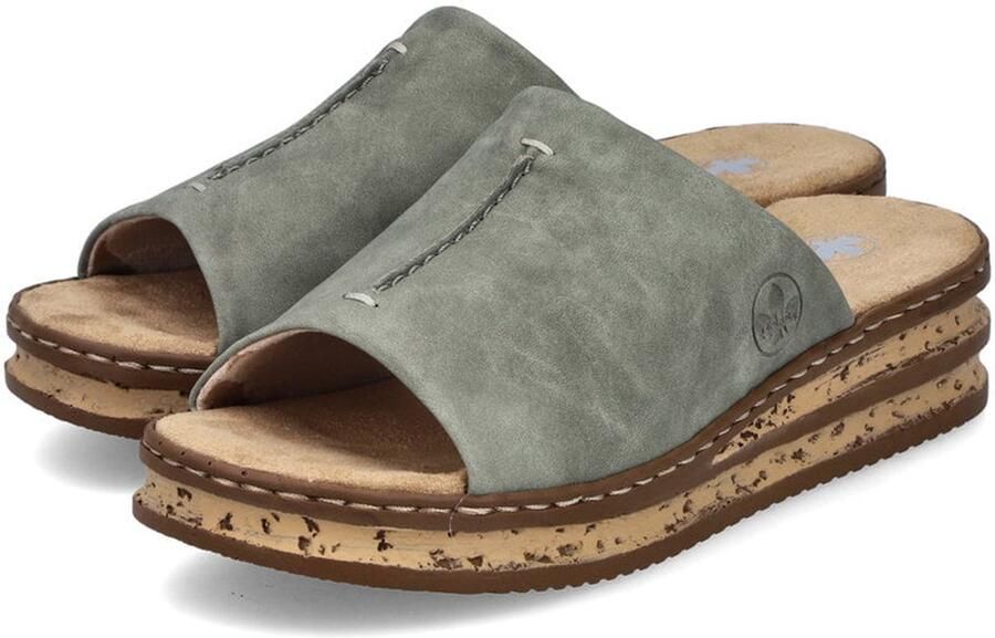 Rieker Dames Pantoletten Slipper 62905-53 Groen - Foto 2