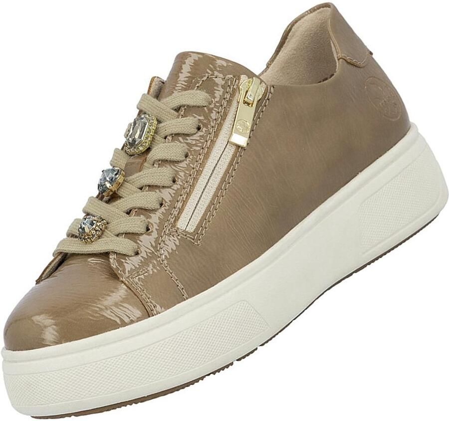 Rieker dames plateausneaker bruin
