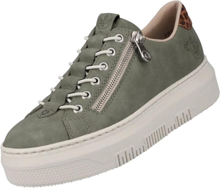 Rieker Plateausneakers met leoprint inzet bij de hak - Foto 2
