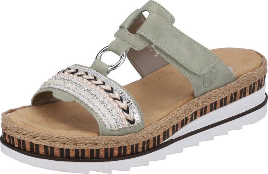 Rieker Slippers sleehak zomerschoen pantoffels met decoratieve kralen - Foto 5