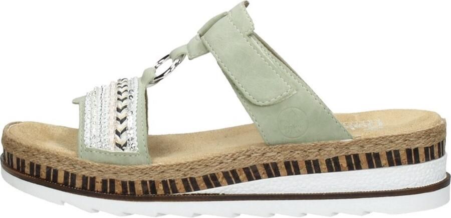 Rieker Slippers sleehak zomerschoen pantoffels met decoratieve kralen - Foto 10