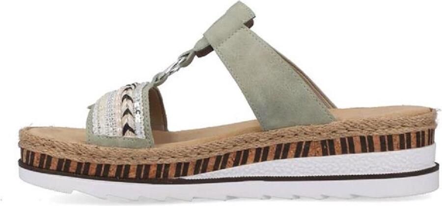 Rieker Slippers sleehak zomerschoen pantoffels met decoratieve kralen - Foto 13