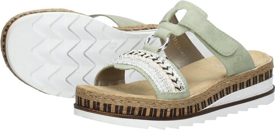 Rieker Slippers sleehak zomerschoen pantoffels met decoratieve kralen - Foto 12