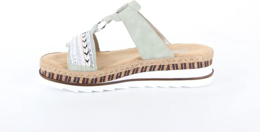 Rieker Slippers sleehak zomerschoen pantoffels met decoratieve kralen - Foto 7