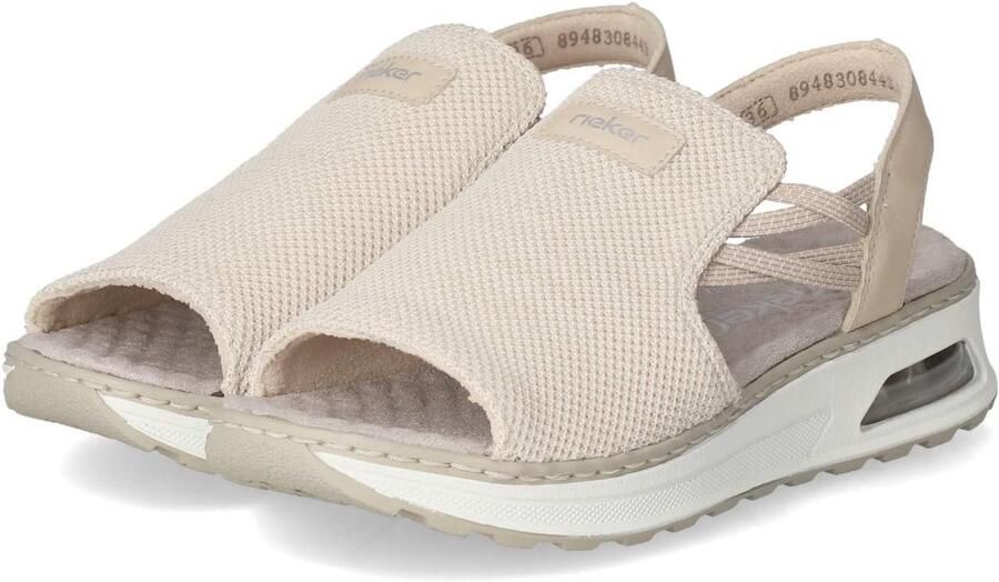 Rieker Dames Sandalen 65661 Beige Extra Wijde Pasvorm
