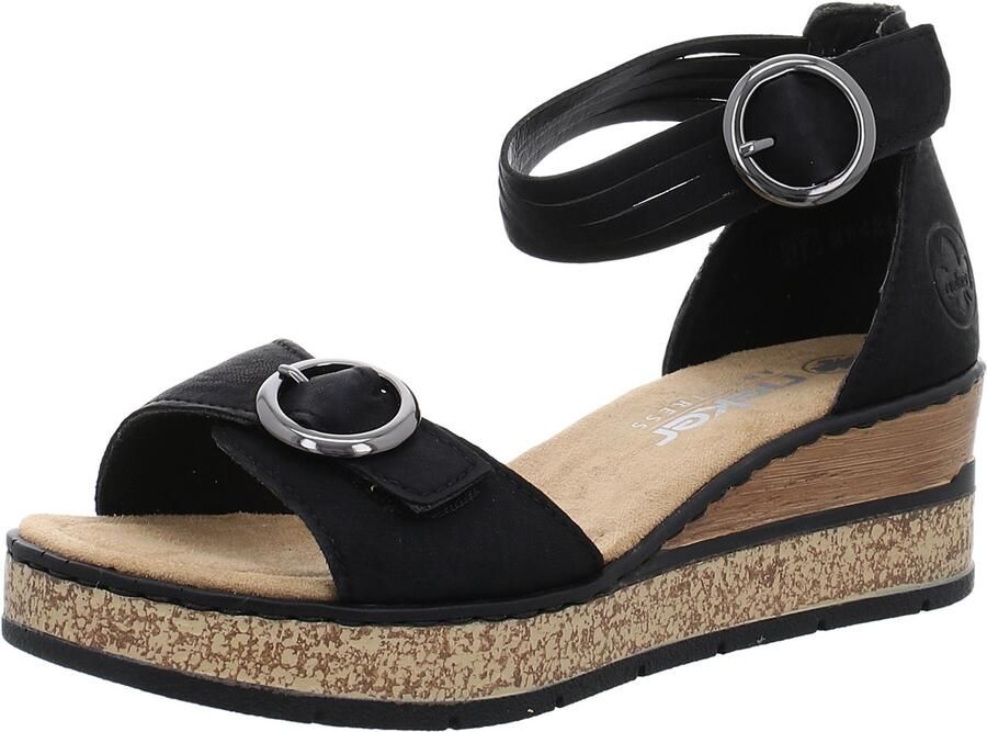 Rieker dames sandalen zwart